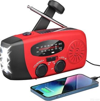 OEM Radio De Emergencia Energ&iacute;a Solar: Radio Port&aacute;til Manivela Autocargable, Linterna Led, Radio Meteorol&oacute;gica Am/fm/wb Bater&iacute;a Recargable 2000 Mah