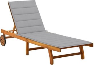 vidaXL Vidaxl - Tumbona De Jard&iacute;n Con Coj&iacute;n Madera Maciza De Acacia