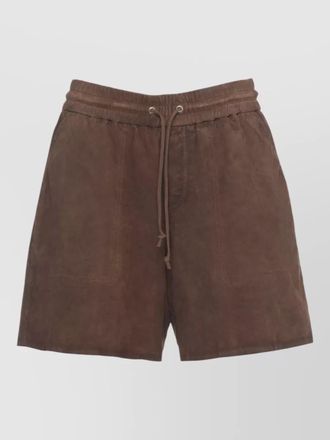 Parosh suede leather shorts four pocket design
