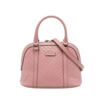 Gucci Pre-owned Embossed Leather Satchel - Dames - Pre-owned - Roze - Maat: ONE Size Leer
