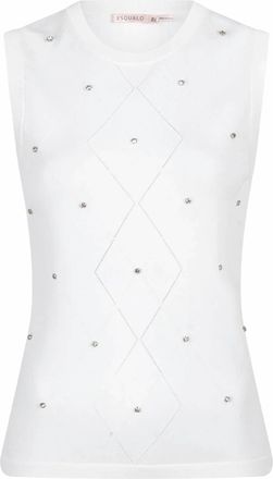 Esqualo Womens Salli Sleeveless Knit Sweater In Off White