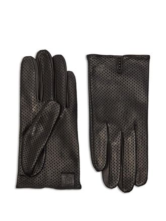 Handsome Stockholm Statement perforated gloves - Zwart