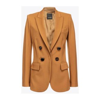 Pinko Bliksem 4 Stoffen Jas - Dames - Blazers - Geel - L - Jassen