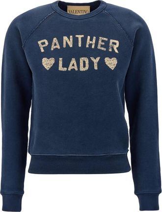 Valentino Garavani Dames, Sweatshirts & Hoodies, Blauw, Maat: XS Katoen