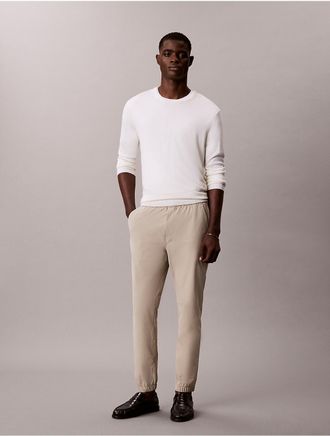 Calvin Klein Mens Slim Tech Pull-On Dobby Pants - Brown - 2XL