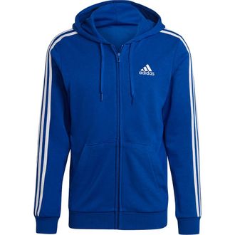 adidas Essentials French Terry 3-Stripes Full Zip Hoodie in Team Royal Blue/White at Nordstrom Rack, Size Xx-Large