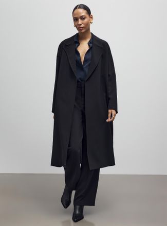 Contemporaine Womens Flowy lightweight belted trench coat