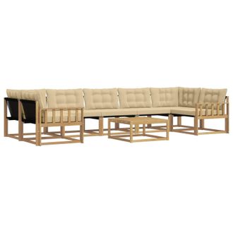 vidaXL Conjunto De Sof&aacute;s De Exterior 8 Pcs Y Beige 79 X 79 X 37 Cm Vidaxl