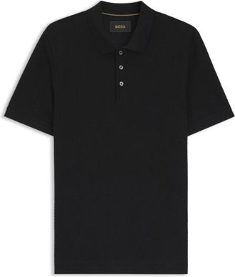 BOSS Basket-weave polo shirt in cotton