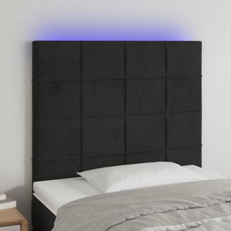 vidaXL Cabecero Con Luces Led Terciopelo Negro 90x5x118/128 Cm Vidaxl