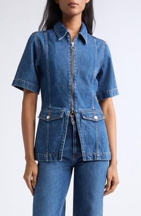 Veronica Beard Sully Denim Jacket in Bright Blue at Nordstrom, Size X-Small