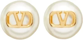 Valentino Pearl Signature Earrings - female - Valentino - Earrings - Yellow - ONE SIZE - Accessories