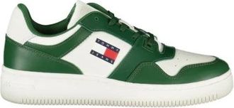 Tommy Hilfiger Groene leren sneakers - Heren - Sneakers - Groen - 45 EU - Leer - Schoenen