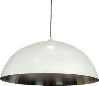 Decoclico L&aacute;mpara de suspensi&oacute;n c&uacute;pula de metal blanco y plata