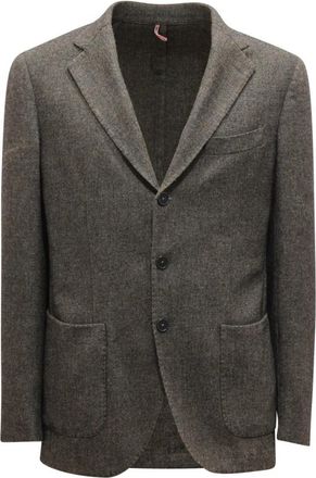Santaniello Wollen Blend Jas Drop 7 - Heren - Blazers - Bruin - L - Wol - Jassen
