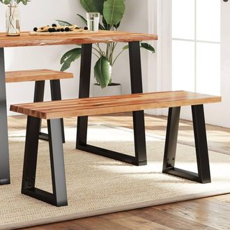 vidaXL Vidaxl - Banco Con Borde Vivo Madera Maciza De Acacia 110 Cm