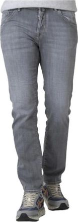 Jacob Cohen Scott Jeans - Heren - Slim Fit Jeans - Grijs - W32 - Leer - Jeans