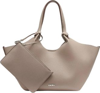 DKNY Paula MD Tote - Dames - Shoppers - Beige - ONE Size - Leer - Tassen