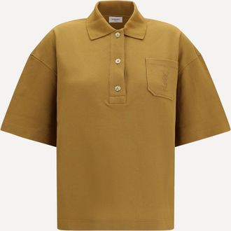 Saint Laurent Polo Cassandre oversize in piqu&eacute; Woman XS