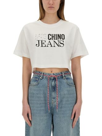 Moschino Cropped T-Shirt With Logo