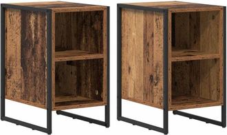 vidaXL Bedside Table 2 pcs Old Wood 39.5 x 30 x 50 cm Engineered Wood vidaXL