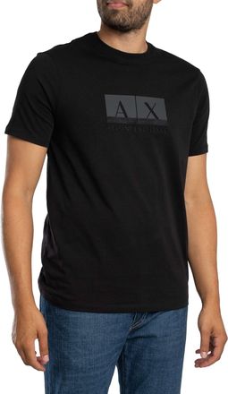 A|X Armani Exchange Slank Grafisch T-Shirt, Zwart