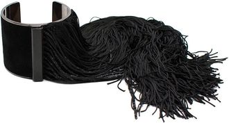 Tom Ford Black Suede Tassel Cuff Bracelet