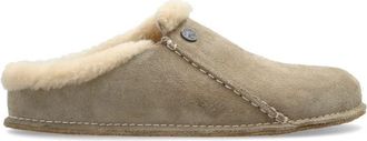Birkenstock Schoenen, Dames, Beige, 38 EU, Suède, Zermatt Premium Suède slides