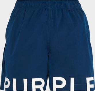 Purple Men & apos;s All Round Logo Pull-On Shorts