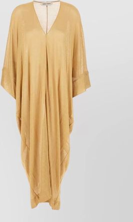 Alberta Ferretti mesh dress v neckline draped design