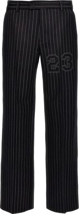 Off-white Broeken, Heren, Blauw, M, Wol, 23 Pinstripes Pants