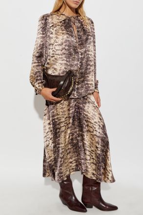 Isabel Marant Silk Skirt Laren, Womens, Brown