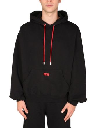 GCDS Relaxed Fit Black Hoodie
