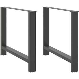 vidaXL Vidaxl - Patas Para Mesa De Comedor Antracita (2 Unidades, 100 X 72-73 Cm, Acero)