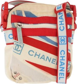 Chanel Pre-owned Cross Body Bags, female, Multicolor, Size: ONE SIZE Pre-owned Vintage Canvas Crossbody Bag