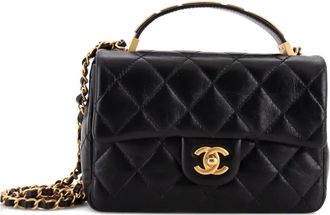 Chanel Borsa a tracolla Coco CC in pelle di agnello Caviar trapuntata - Nero