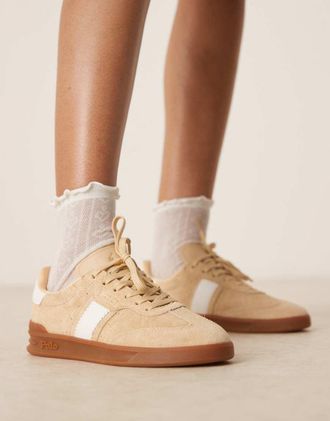 Polo Ralph Lauren Heritage Aera - Sneakers beige con suola in gomma-Neutro