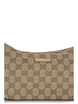 Gucci Womens Shoulder Bag Lady Lunetta Vintage Sand Sand-Dark Brown Fabric Sand/dark