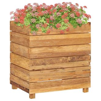 Berkfield Home Raised Bed 50x40x55 cm Solid Wood Teak & Steel in Brown | Size: 50 x 40 x 55 cm
