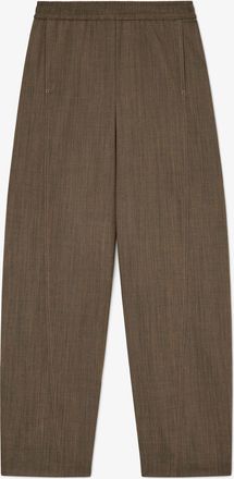 Ganni Canteen Pants in Brown Wool Melange - Size 32 Recycled