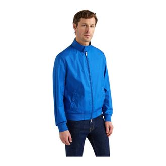 Harmont & Blaine Bomber Jackets, male, Blue, Size: 2XL Paper Touch Cotton Bomber Jacket