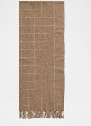 Dunhill Mens Wool and Cashmere Windowpane Check Scarf