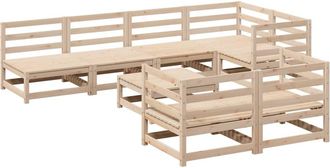 vidaXL Juego De Sof&aacute;s De Jard&iacute;n 8 Pzas Madera Maciza De Pino Vidaxl