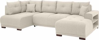 HOME AFFAIRE Wohnlandschaft »Viborg U-Form« mit Regal in der Armlehne, wahlweise mit Bettfunktion