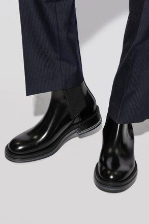 Alexander McQueen Leather Chelsea Boots, Mens, Black