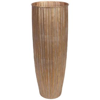 Wanderlust Deco Macetero De Metal Dorado 41.5x41.5x100h Cm