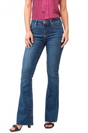 Dear John Denim Rosie Northern Lights Mid Rise Flare Jeans In Blue