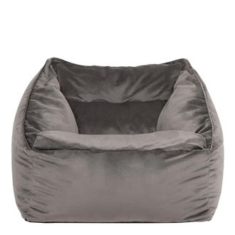 Icon Brand Natalia Velvet Adults Bean Bag Armchair, Large Beanbag Dusk Pink in Charcoal