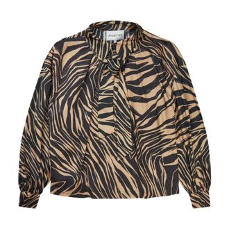 Munthe Overhemden, Dames, Veelkleurig, XS, Elegante Blouse met All-Over Print