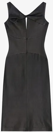 Givenchy Womens Black Leather Twisted Dress, Size 6